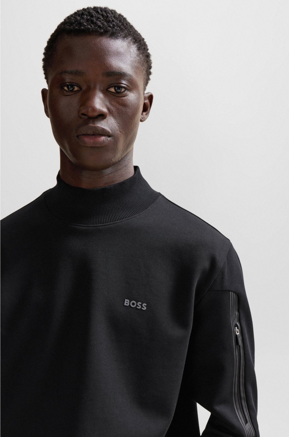 BOSS - Cotton-blend sweatshirt with HD logo print