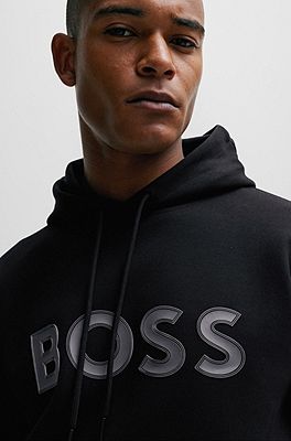 BOSS - Branded crew-neck sweater in dry-flex fabric