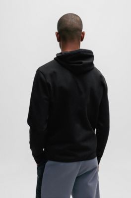 Sudadera con capucha de algod&oacute;n con logo estampado, Negro
