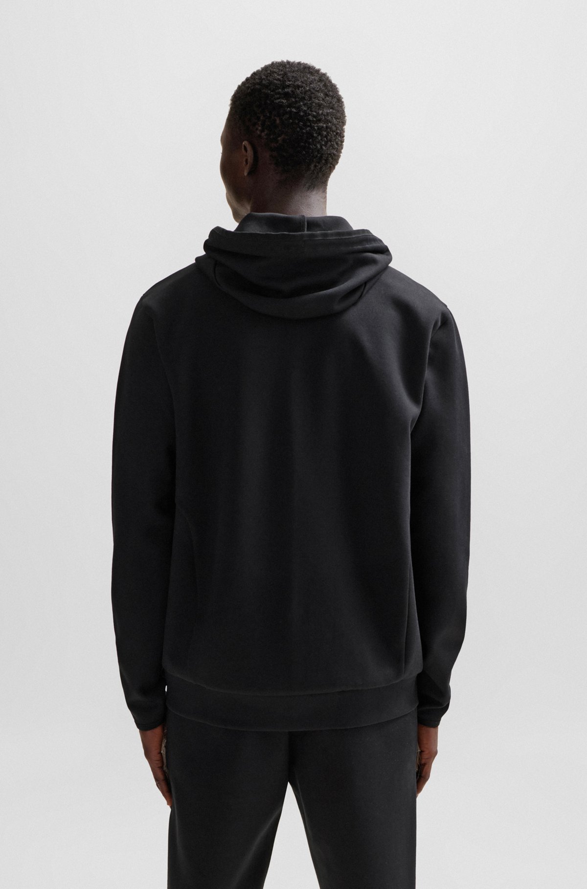 BOSS - Cotton-blend zip-up hoodie with HD logo print