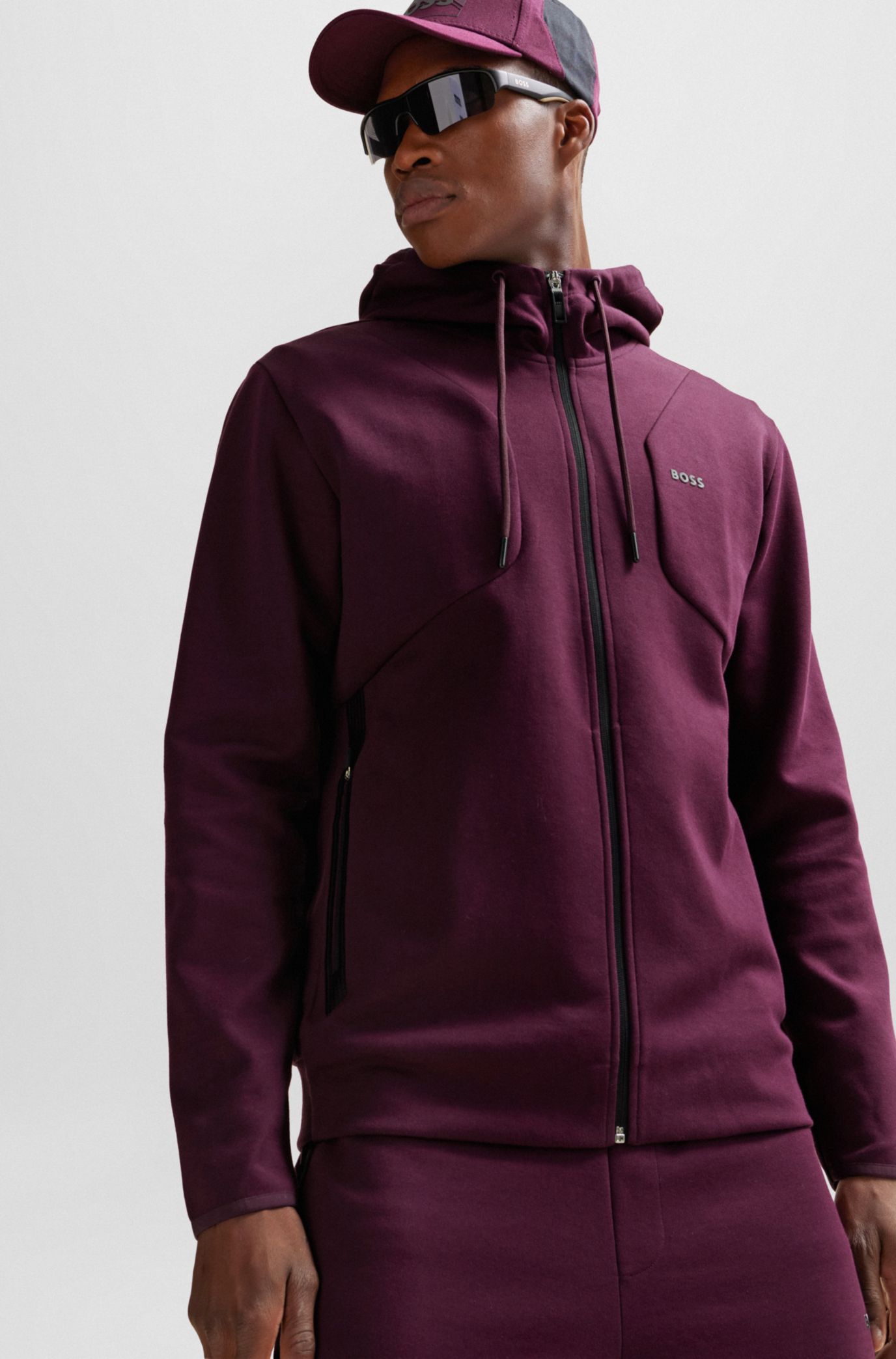 Pink hugo store boss hoodie