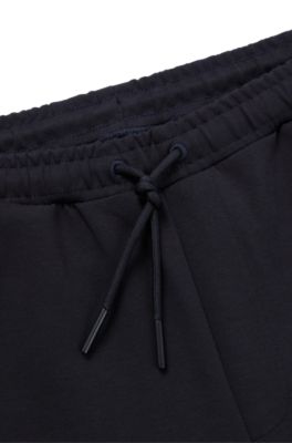 Bas de surv&ecirc;tement en coton m&eacute;lang&eacute; &agrave; logo imprim&eacute; en relief, Bleu fonc&eacute;