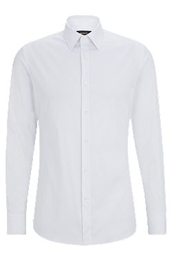 Camisa slim fit de popelín con elástico