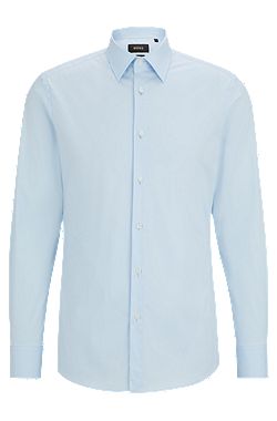 Camisa slim fit de popelín con elástico