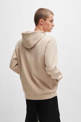 Sudadera con capucha relaxed fit en algod&oacute;n el&aacute;stico con bolsillos en contraste, Beige