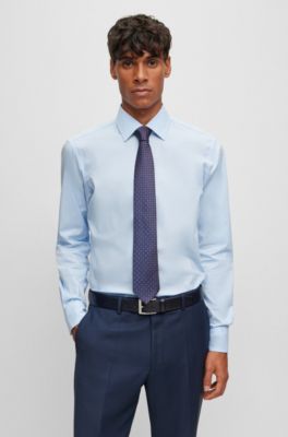 BOSS - Silk-blend tie with jacquard-woven micro pattern