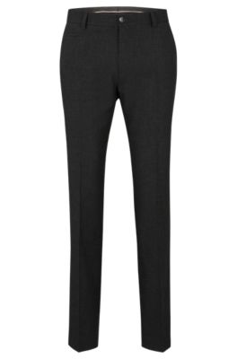 Hugo Boss Slim-fit Trousers In A Crease-resistant Wool Blend In Grey