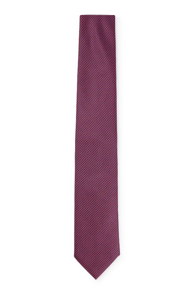 Formal tie with all-over micro pattern, Red
