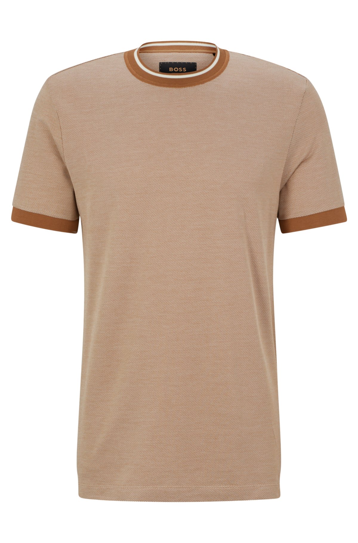 BOSS - Micro-pattern T-shirt in and silk cotton