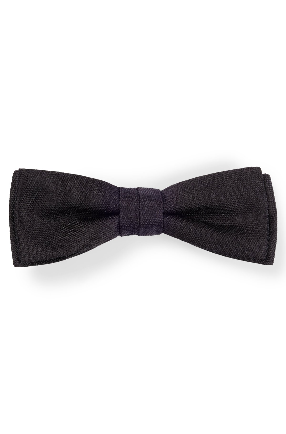 Italian-made bow tie in silk jacquard, Black