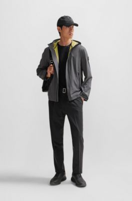 BOSS - Water-repellent softshell jacket with logo badge