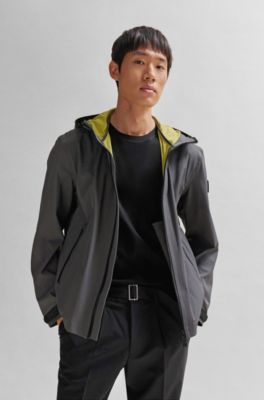 BOSS - Water-repellent softshell jacket with logo badge