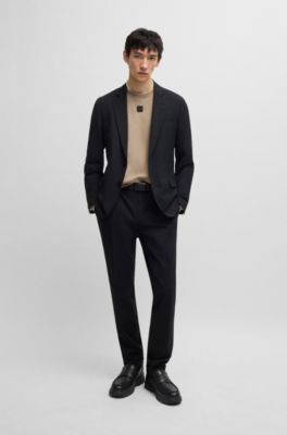 T-shirt en coton interlock avec badge logo m&eacute;tallique revisit&eacute;, Marron