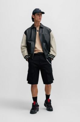 T-shirt en coton interlock avec badge logo m&eacute;tallique revisit&eacute;, Beige