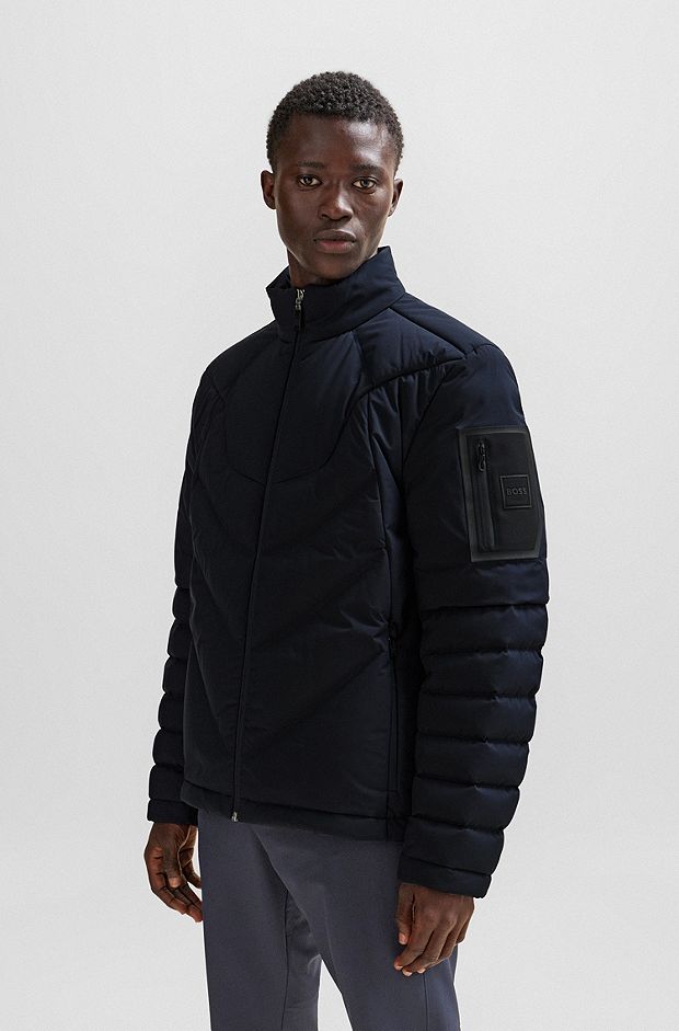 Down-filled jacket with water-repellent finish, Dark Blue