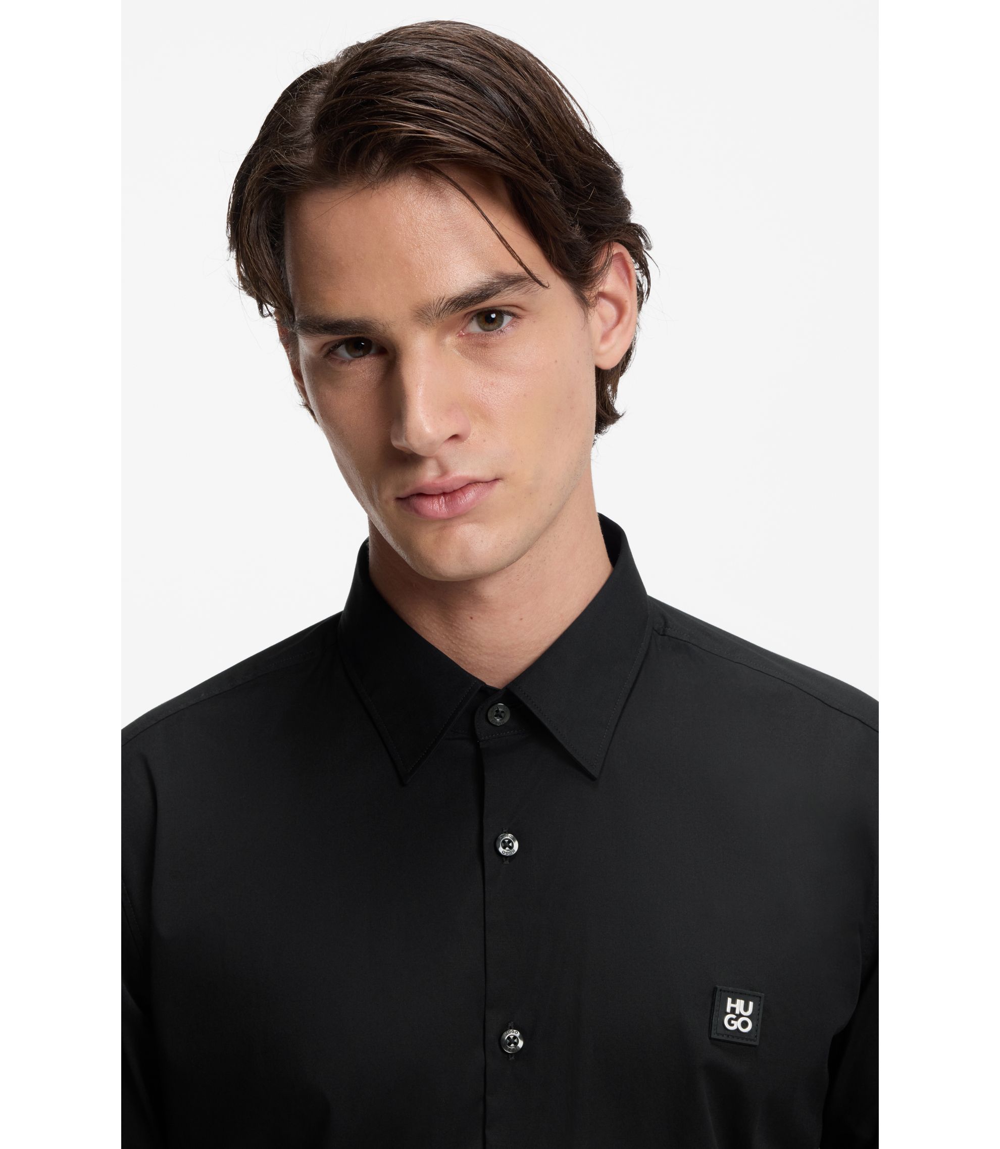 boss black dress shirt HUGO Hugo Slim Fit Performance making it ideal for all BOSS Slim-Fit Cotton-Blend Poplin Dress