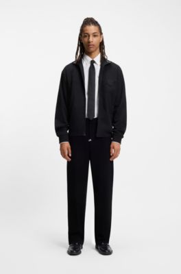 Camisa slim fit de lona de algod&oacute;n el&aacute;stico, Blanco