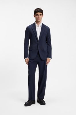 Slim-fit shirt in stretch-cotton canvas, White