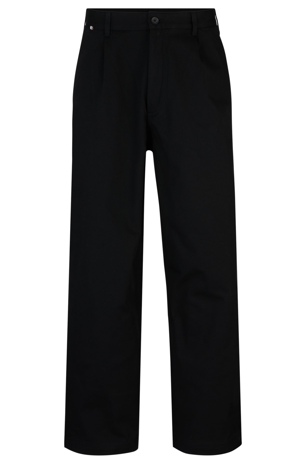 BOSS - Relaxed-fit trousers in stretch-cotton twill