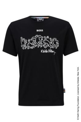 Hugo Boss X Keith Haring T-shirt With Special Logo Artwork In Black