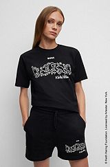 T-shirt BOSS x Keith Haring à logo artistique spécial, Noir