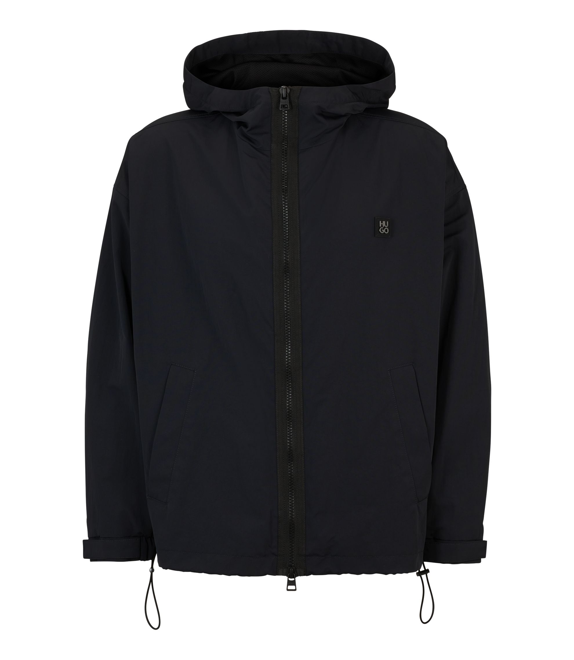 hugo boss ウインドブレーカー　ジャケットM HUGO - Water-repellent hooded windbreaker with stacked-logo