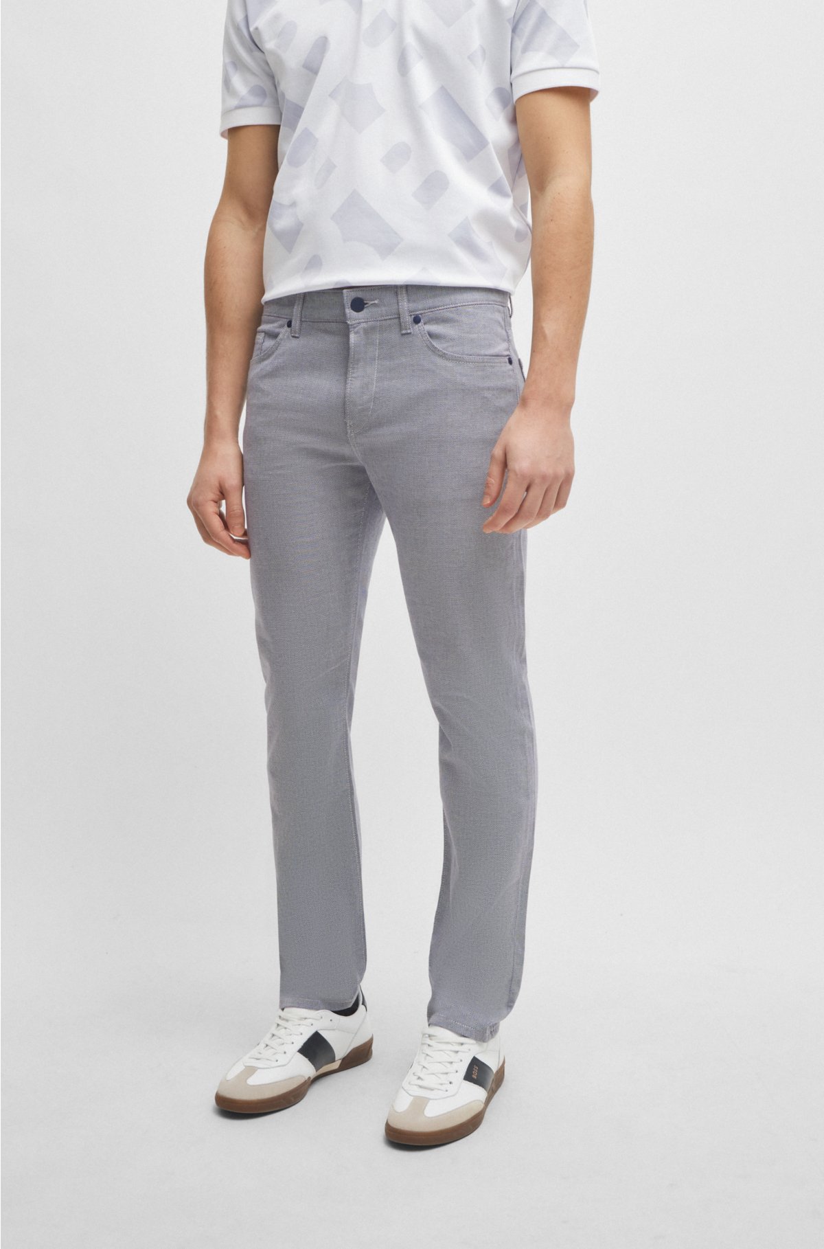 Slim-fit jeans in two-tone stretch denim