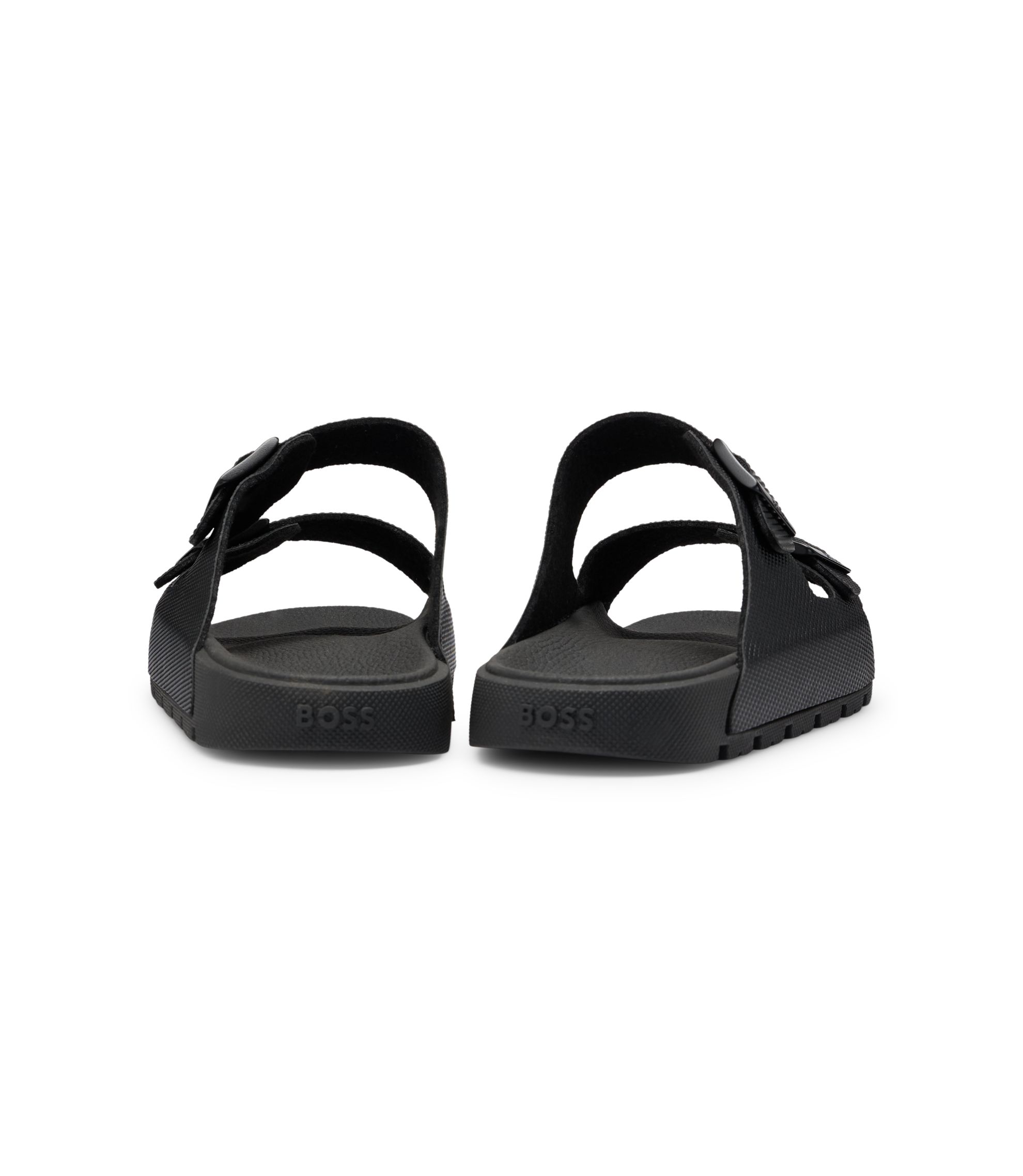 BOSS - All-gender twin-strap sandals with structured uppers - Black