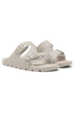 All-gender twin-strap sandals with structured uppers, Light Beige