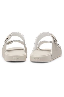 All-gender twin-strap sandals with structured uppers, Light Beige