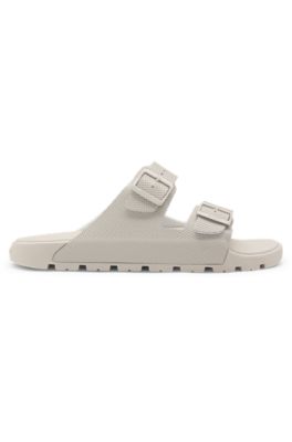 All-gender twin-strap sandals with structured uppers, Light Beige