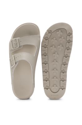 All-gender twin-strap sandals with structured uppers, Light Beige