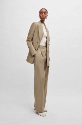 Relaxed-fit jacket in heavyweight sharkskin Italian wool, Patterned