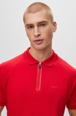 hugo boss zip up polo
