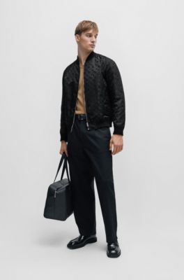 BOSS - Regular-fit jacket with 3D-effect monogram jacquard