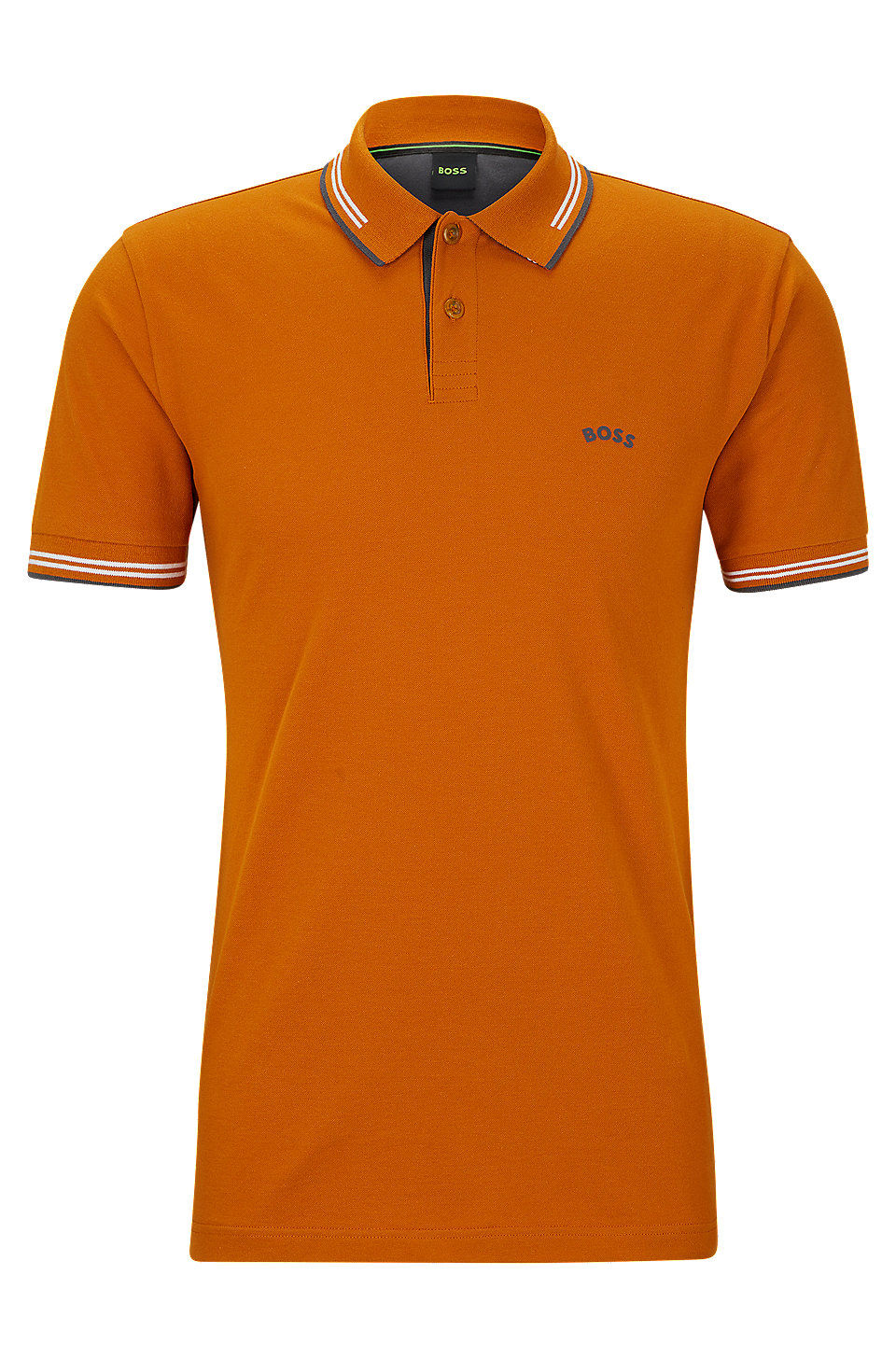 BOSS - Stretch-cotton slim-fit polo shirt with branded undercollar