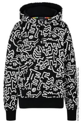 BOSS BOSS x Keith Haring gender neutral cotton hoodie with