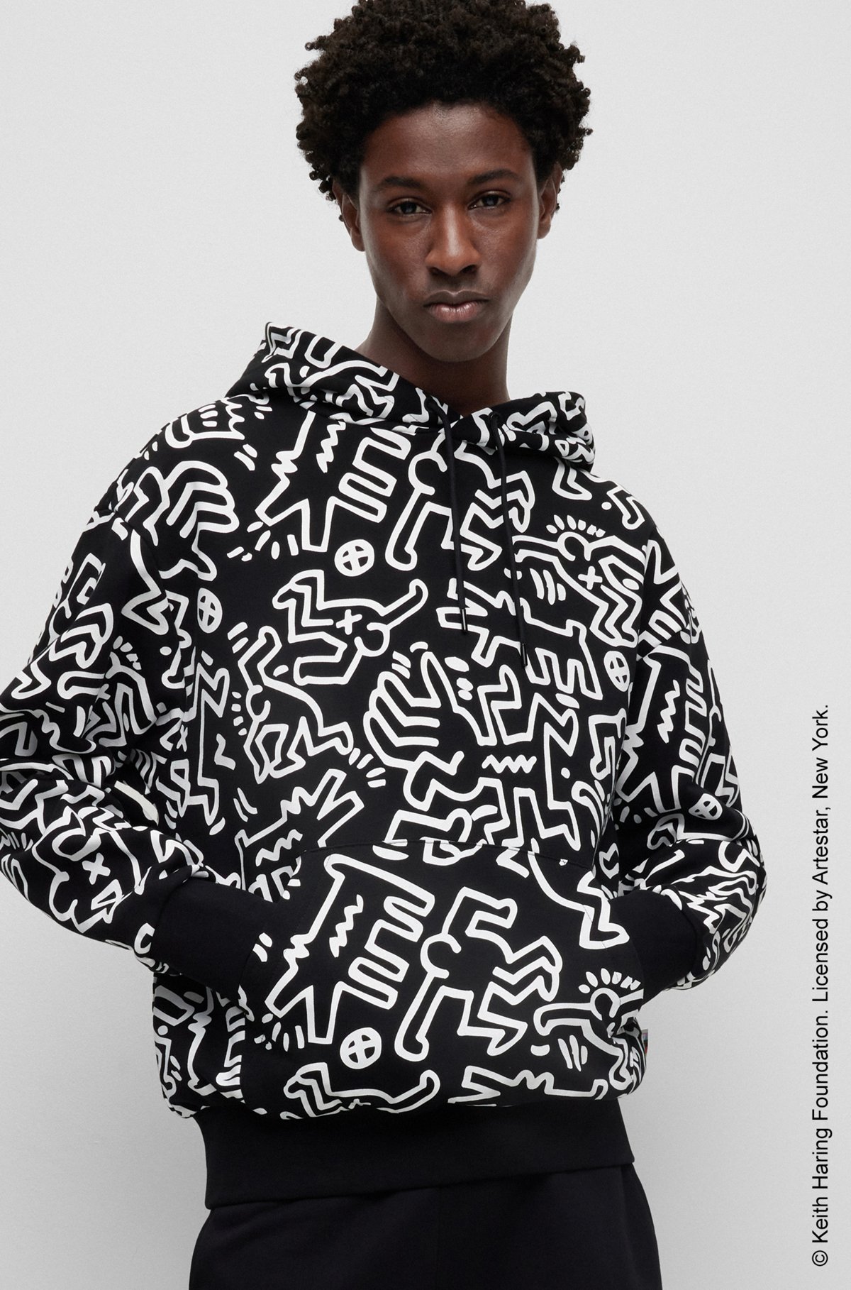 BOSS - BOSS x Keith Haring gender-neutral cotton hoodie with 
