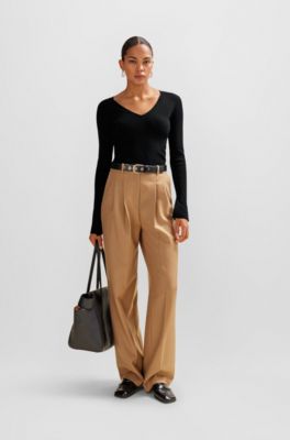 BOSS - Knitted sweater with a ribbed structure