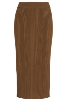 BOSS - Knitted pencil skirt with ribbed structure