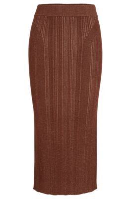 BOSS - Knitted pencil skirt with ribbed structure