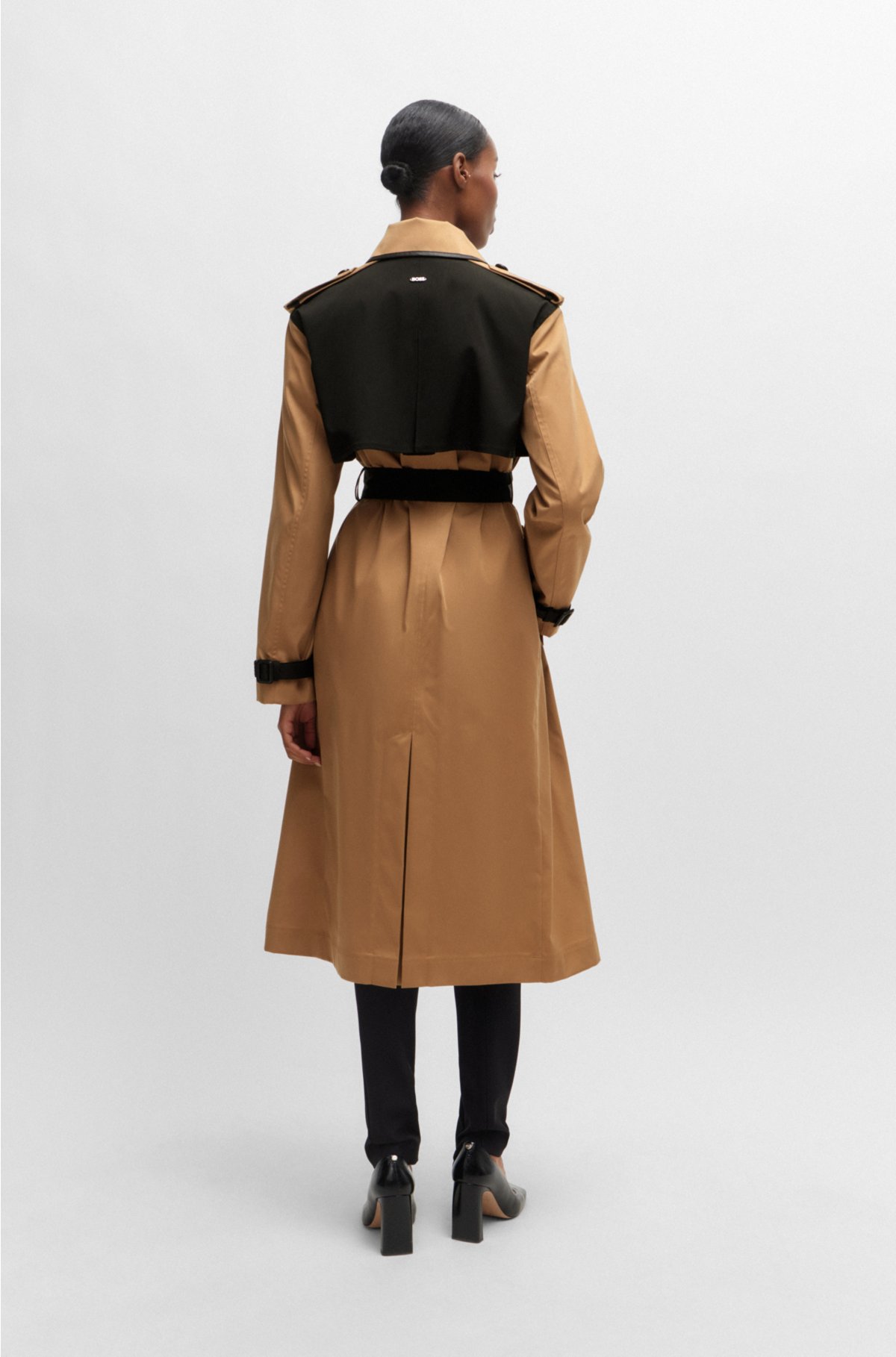 BOSS - Water-repellent trench coat with contrast details