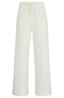 Hugo Boss Drawstring Trousers With Tape Trims In White