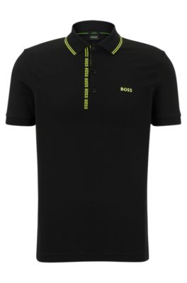 BOSS - Cotton-piqué slim-fit polo shirt with logo details