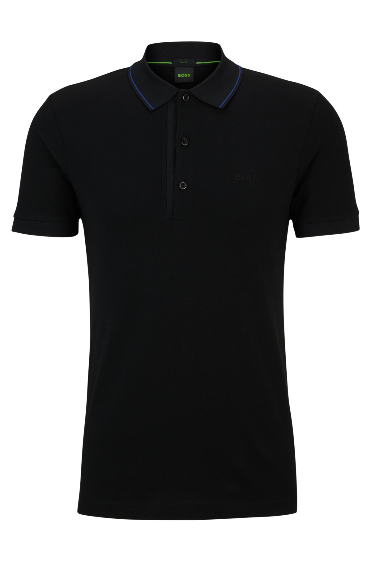 BOSS - Cotton-piqué slim-fit polo shirt with logo details