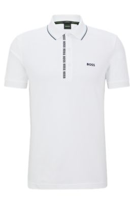 buste Kristus Stewart ø BOSS - Cotton-piqué slim-fit polo shirt with logo details