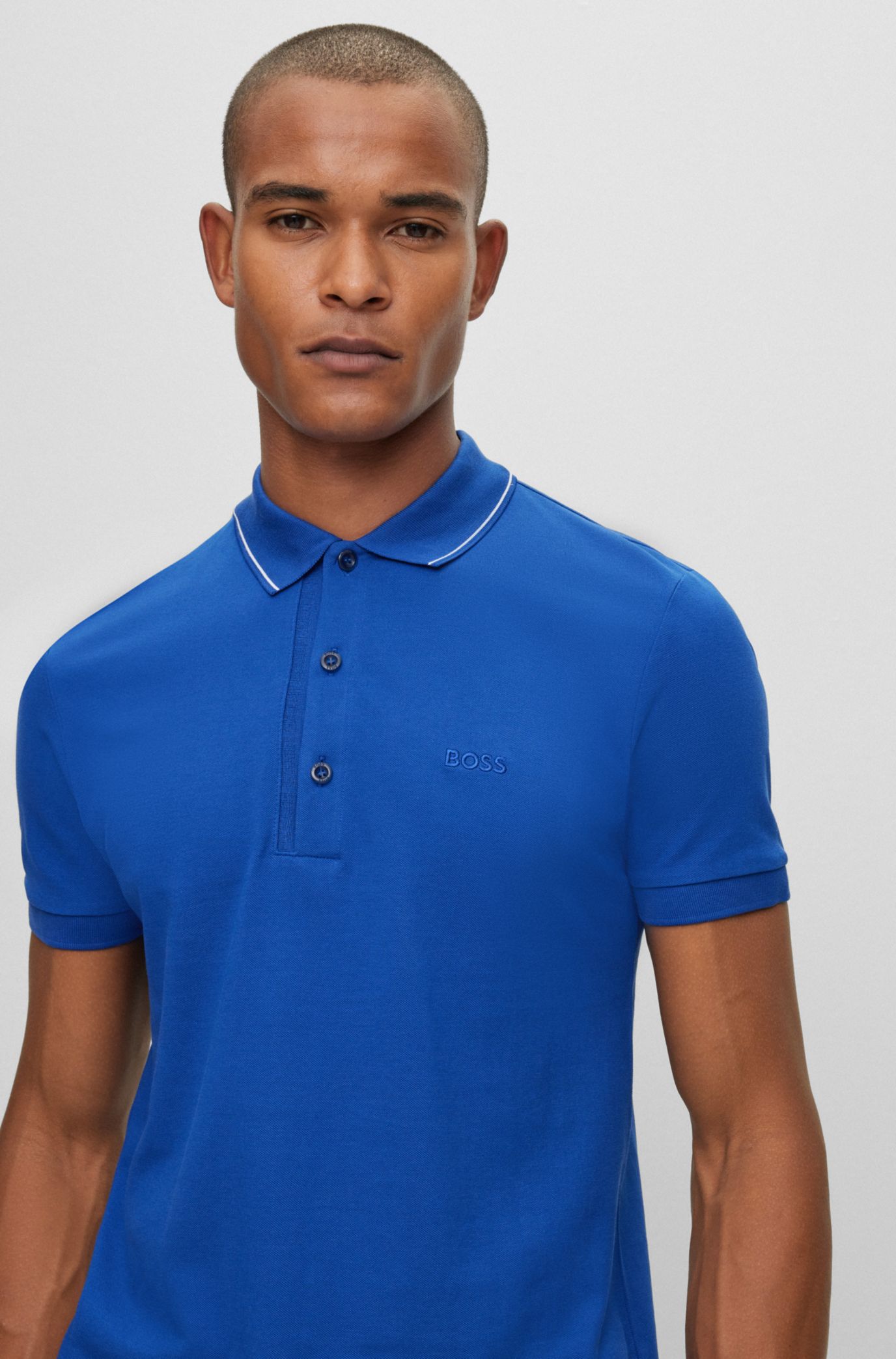 Blue hugo shop boss polo shirt