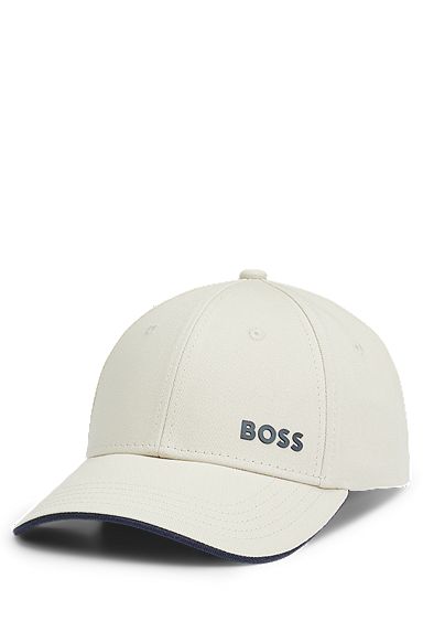 Cotton-twill cap with printed logo, Light Beige