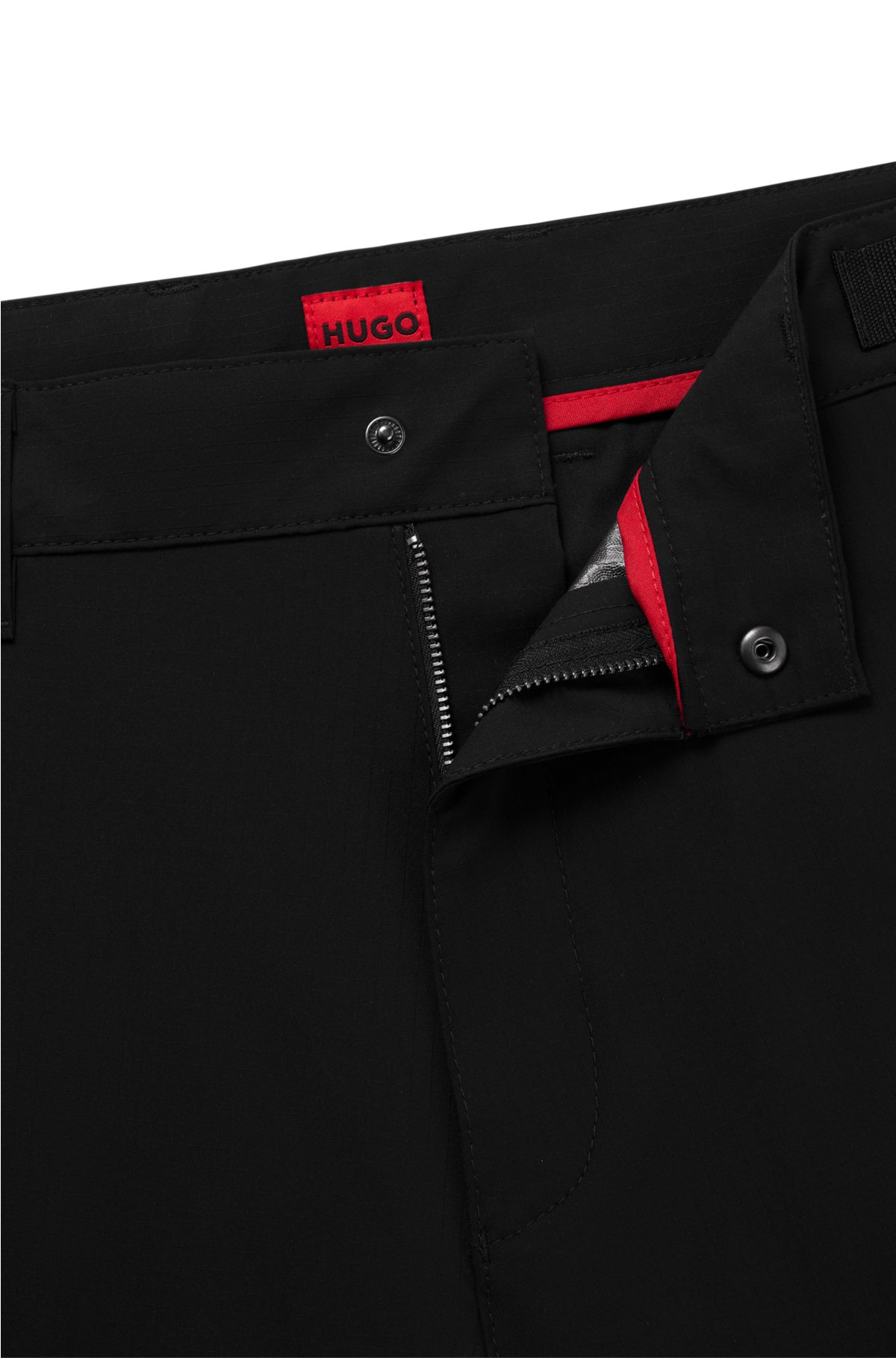 HUGO - Regular-fit cargo trousers with stacked-logo strap