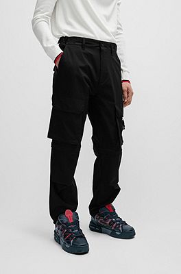 HUGO - strap stacked-logo Regular-fit cargo with trousers